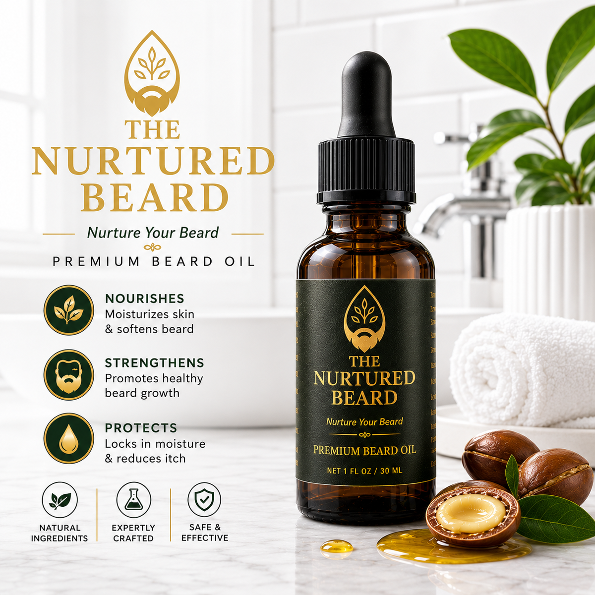 The Nurtured Beard Oil | Skin-First Beard Care